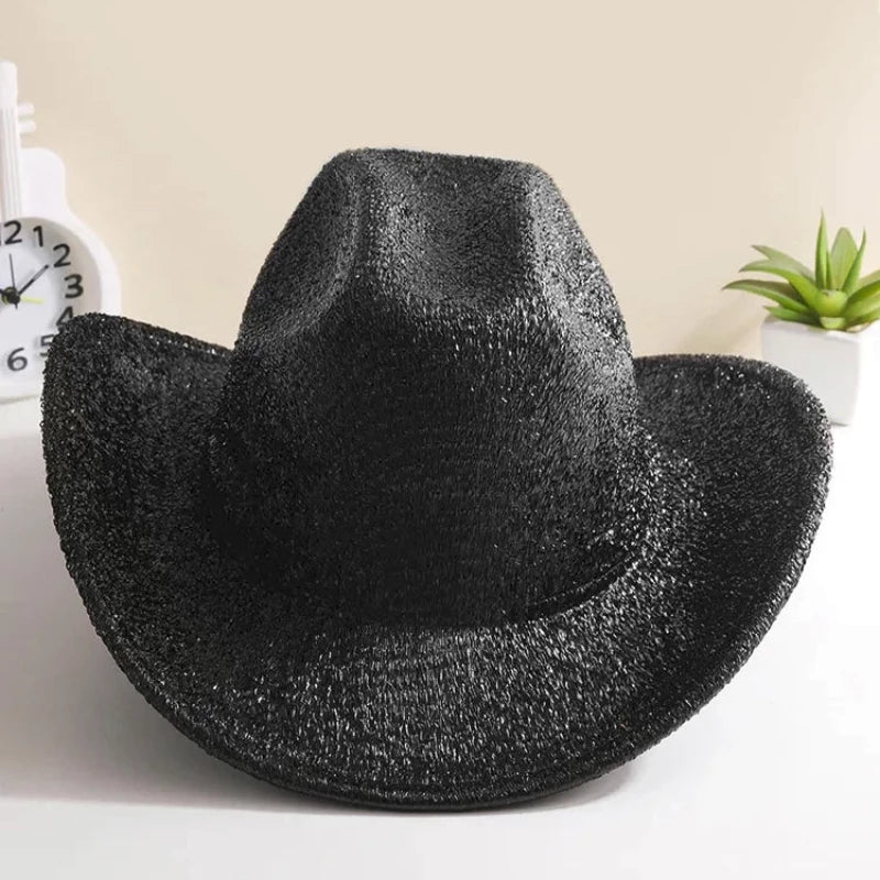 sparkly cowgirl hat in black