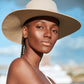 Felt Fedora on model closeup