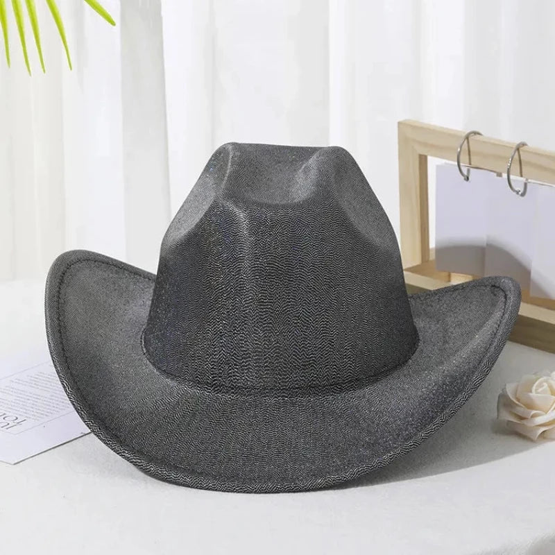 sparkly cowgirl hat in dark gray 