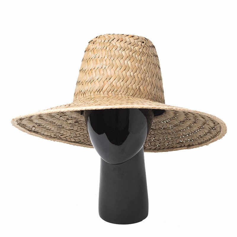 womens straw sun hat with hat on stand