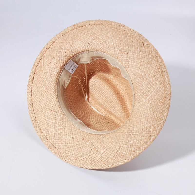 Raffia Panama Sun Hat with Ribbon