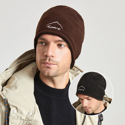 fleece beanie in brown