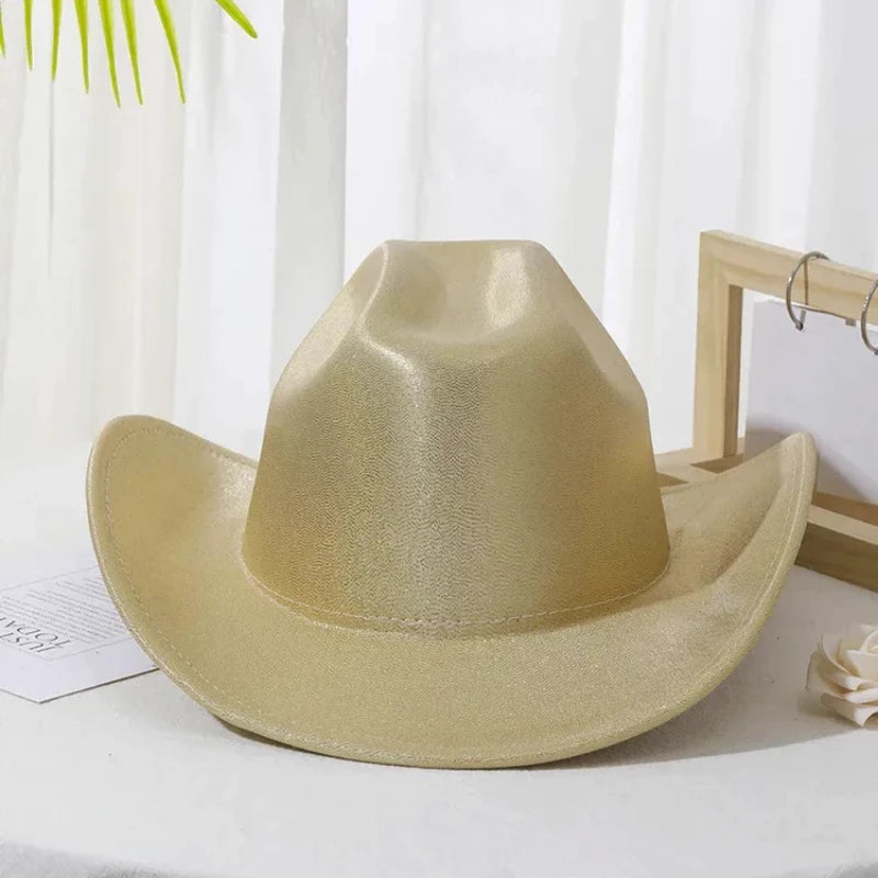 sparkly cowgirl hat in mustard color