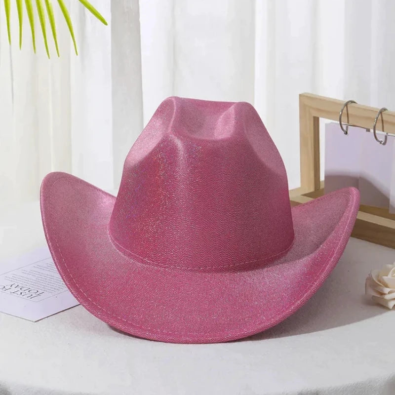 sparkly cowgirl hat in dark pink