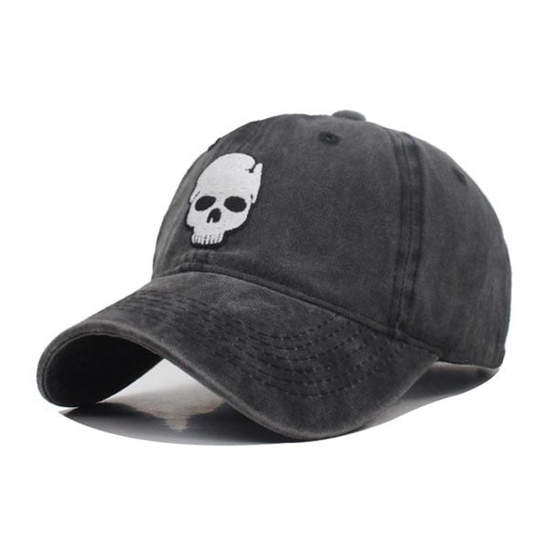 skull baseball cap in black 