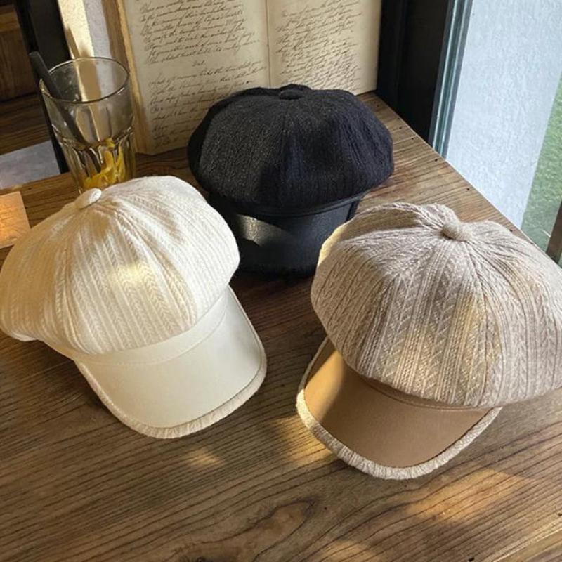 newsboy hat womens on a table showing all three color options on hat