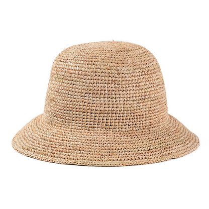 crochet bucket hat on white background showing hat 
