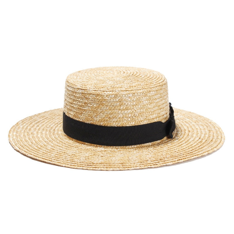womens beach hat on white background with hat laying flat