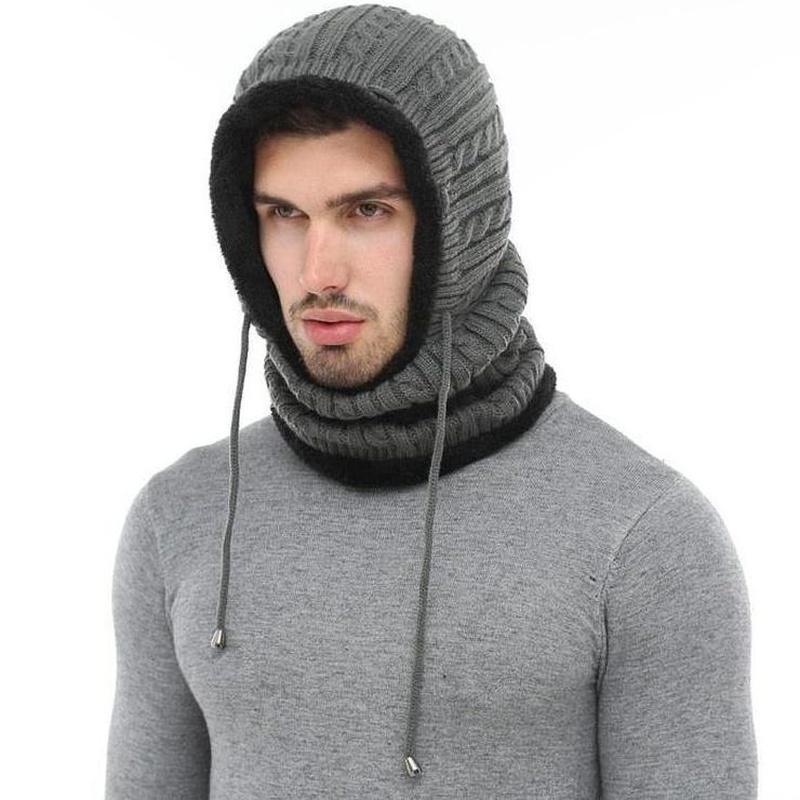 Full Head Warm Faux Fur Beanie and Neck Pullover